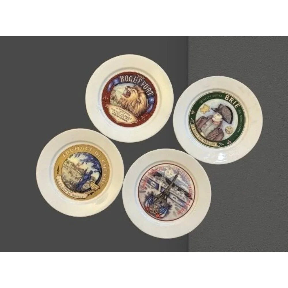 Set os 4 Restoration Hardware Advertising Label Cheese Plates